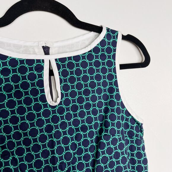 Miss B Tween 14 Navy Blue Green White Polka Dot Print Shift Dress Sleeveless - Picture 5 of 9